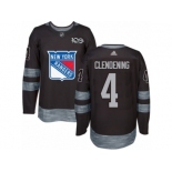 Men's Reebok New York Rangers #4 Adam Clendening Authentic Black 1917-2017 100th Anniversary NHL Jersey