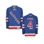 Men's Reebok New York Rangers #4 Adam Clendening Authentic Royal Blue Home NHL Jersey