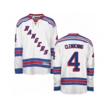 Men's Reebok New York Rangers #4 Adam Clendening Authentic White Away NHL Jersey