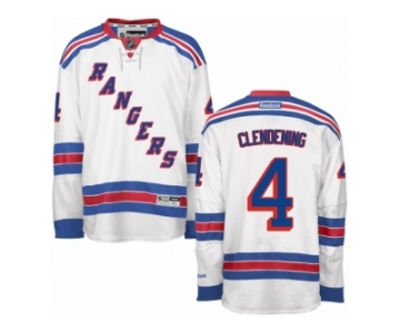 Men's Reebok New York Rangers #4 Adam Clendening Authentic White Away NHL Jersey