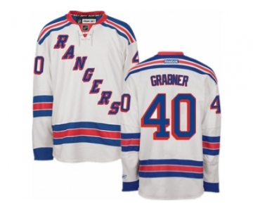 Men's Reebok New York Rangers #40 Michael Grabner Authentic White Away NHL Jersey