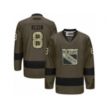 Men's Reebok New York Rangers #8 Kevin Klein Authentic Green Salute to Service NHL Jersey