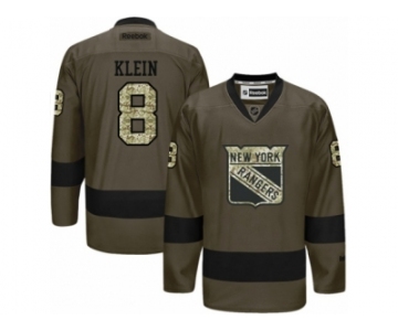 Men's Reebok New York Rangers #8 Kevin Klein Authentic Green Salute to Service NHL Jersey