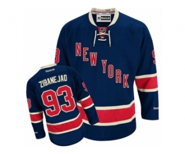 Men's Reebok New York Rangers #93 Mika Zibanejad Authentic Navy Blue Third NHL Jersey