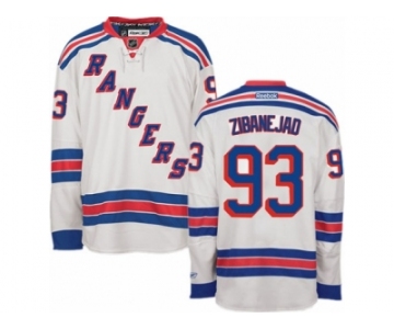 Men's Reebok New York Rangers #93 Mika Zibanejad Authentic White Away NHL Jersey