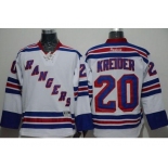 NHL New York Rangers #20 Chris Kreider White Road Stitched jerseys