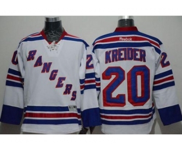 NHL New York Rangers #20 Chris Kreider White Road Stitched jerseys