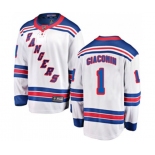 New York Rangers #1 Eddie Giacomin Fanatics Branded White Away Breakaway NHL Jersey