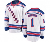 New York Rangers #1 Eddie Giacomin Fanatics Branded White Away Breakaway NHL Jersey