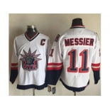 New York Rangers #11 Mark Messier White CCM Statue of Liberty Stitched NHL Jersey