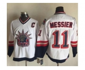 New York Rangers #11 Mark Messier White CCM Statue of Liberty Stitched NHL Jersey