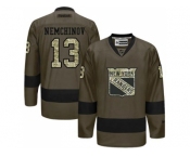 New York Rangers #13 Sergei Nemchinov Green Salute to Service Stitched NHL Jersey