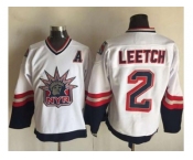 New York Rangers #2 Brian Leetch White CCM Statue of Liberty Stitched NHL Jersey