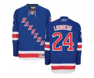 New York Rangers #24 Oscar Lindberg Blue Stitched NHL Jersey