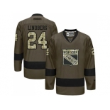 New York Rangers #24 Oscar Lindberg Green Salute to Service Stitched NHL Jersey