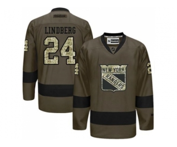 New York Rangers #24 Oscar Lindberg Green Salute to Service Stitched NHL Jersey