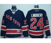 New York Rangers #24 Oscar Lindberg Navy Blue Stitched NHL Jersey