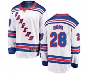 New York Rangers #28 Tie Domi Fanatics Branded White Away Breakaway NHL Jersey