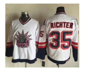 New York Rangers #35 Mike Richter White CCM Statue of Liberty Stitched NHL Jersey