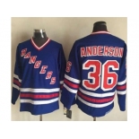 New York Rangers #36 Glenn Anderson Blue CCM Heroes of Hockey Alumni Stitched NHL Jersey