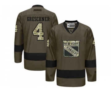 New York Rangers #4 Ron Greschner Green Salute to Service Stitched NHL Jersey