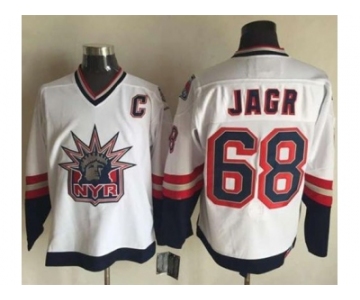 New York Rangers #68 Jaromir Jagr White CCM Statue of Liberty Stitched NHL Jersey