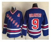 New York Rangers #9 Adam Graves Blue CCM Heroes of Hockey Alumni Stitched NHL Jersey