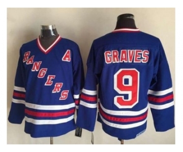 New York Rangers #9 Adam Graves Blue CCM Heroes of Hockey Alumni Stitched NHL Jersey