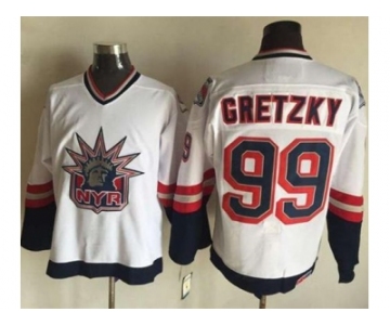 New York Rangers #99 Wayne Gretzky White CCM Statue of Liberty Stitched NHL Jersey