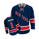 Reebok New York Rangers #1 Eddie Giacomin Authentic Navy Blue Third NHL Jersey