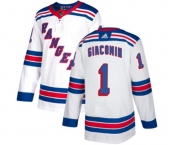 Reebok New York Rangers #1 Eddie Giacomin Authentic White Away NHL Jersey