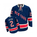 Reebok New York Rangers #2 Brian Leetch Authentic Navy Blue Third NHL Jersey