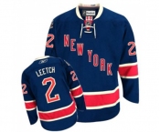 Reebok New York Rangers #2 Brian Leetch Authentic Navy Blue Third NHL Jersey