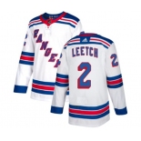 Reebok New York Rangers #2 Brian Leetch Authentic White Away NHL Jersey