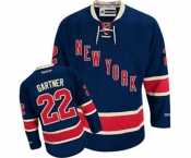 Reebok New York Rangers #22 Mike Gartner Authentic Navy Blue Third NHL Jersey