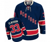 Reebok New York Rangers #33 Fredrik Claesson Authentic Navy Blue Third NHL Jersey