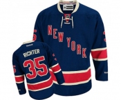 Reebok New York Rangers #35 Mike Richter Authentic Navy Blue Third NHL Jersey