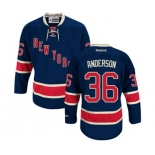 Reebok New York Rangers #36 Glenn Anderson Authentic Navy Blue Third NHL Jersey