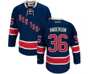 Reebok New York Rangers #36 Glenn Anderson Authentic Navy Blue Third NHL Jersey