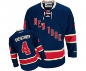 Reebok New York Rangers #4 Ron Greschner Authentic Navy Blue Third NHL Jersey