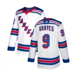 Reebok New York Rangers #9 Adam Graves Authentic White Away NHL Jersey