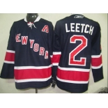 nhl hockey jerseys new york rangers #2 leetch dark blue[85th]