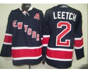 nhl hockey jerseys new york rangers #2 leetch dark blue[85th]