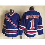 nhl jerseys new york rangers #1 giacomin blue[m&n]