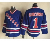 nhl jerseys new york rangers #1 giacomin blue[m&n]