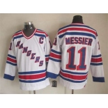 nhl jerseys new york rangers #11 messier white[patch C][m&n]