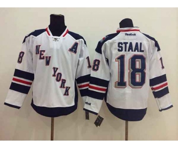 nhl jerseys new york rangers #18 staal white[patch A]