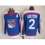 nhl jerseys new york rangers #2 brian leetch blue [throwback ccm]