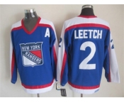 nhl jerseys new york rangers #2 brian leetch blue [throwback ccm]