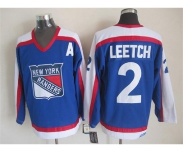 nhl jerseys new york rangers #2 brian leetch blue [throwback ccm]